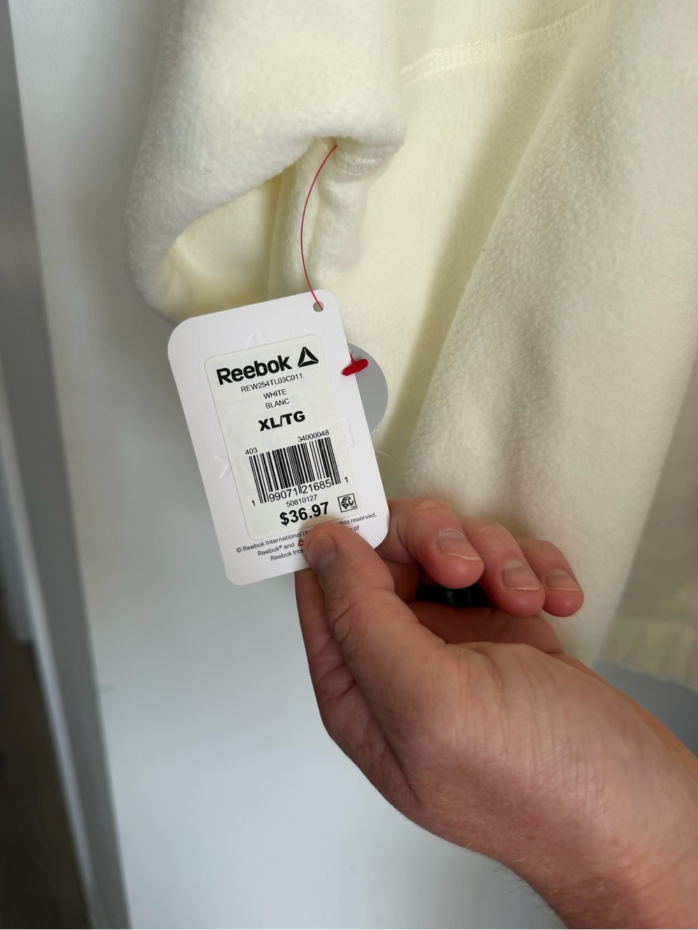 Reebok Cream Cozy Half-Zip Fleece Pullover Jacket XL - Picture 7 of 9